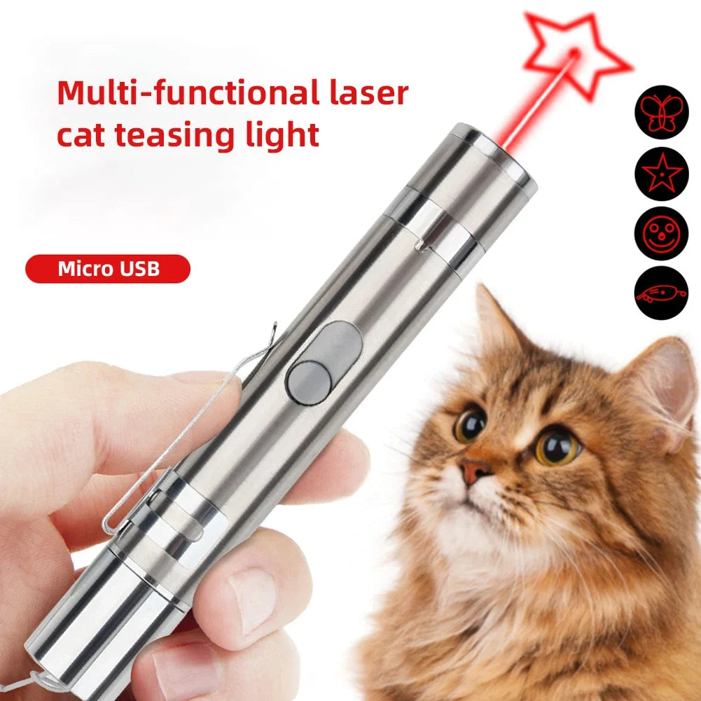 Pointers USB Rechargeable 3-in-1 Flashlight Infrared Multifunctional Built-in Battery Detector Lighting Pet Cat